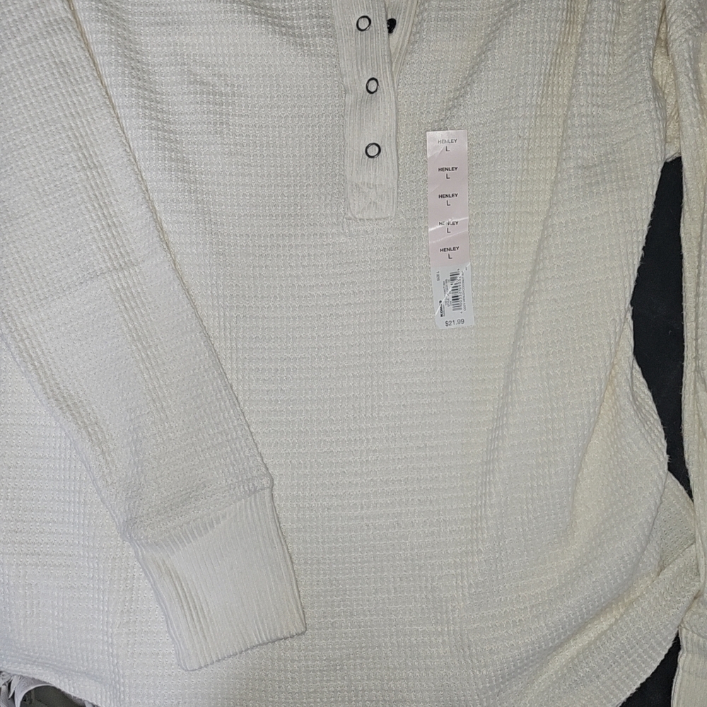 Men's White Henley Shirt